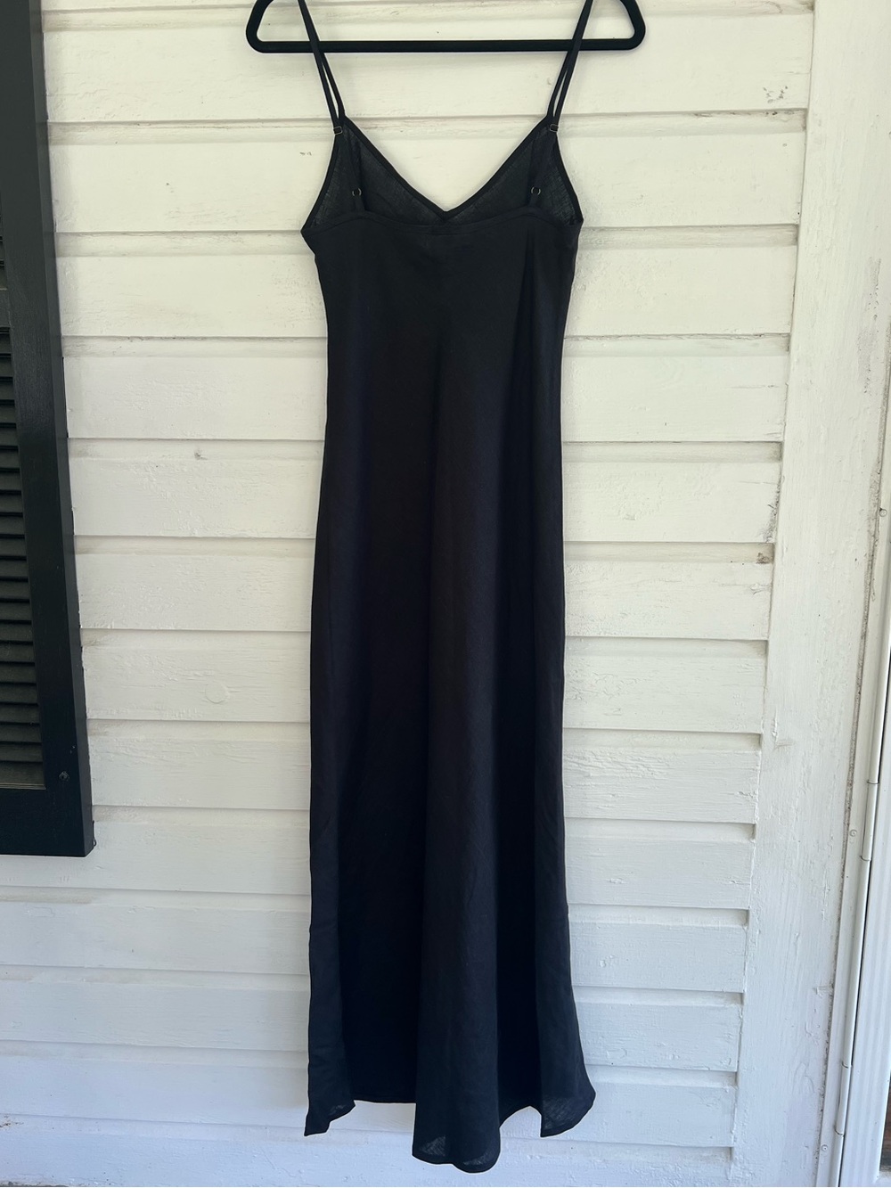 Amalfi Black Linen Bias-Cut Slip Dress - Like New - Picture 7 of 12